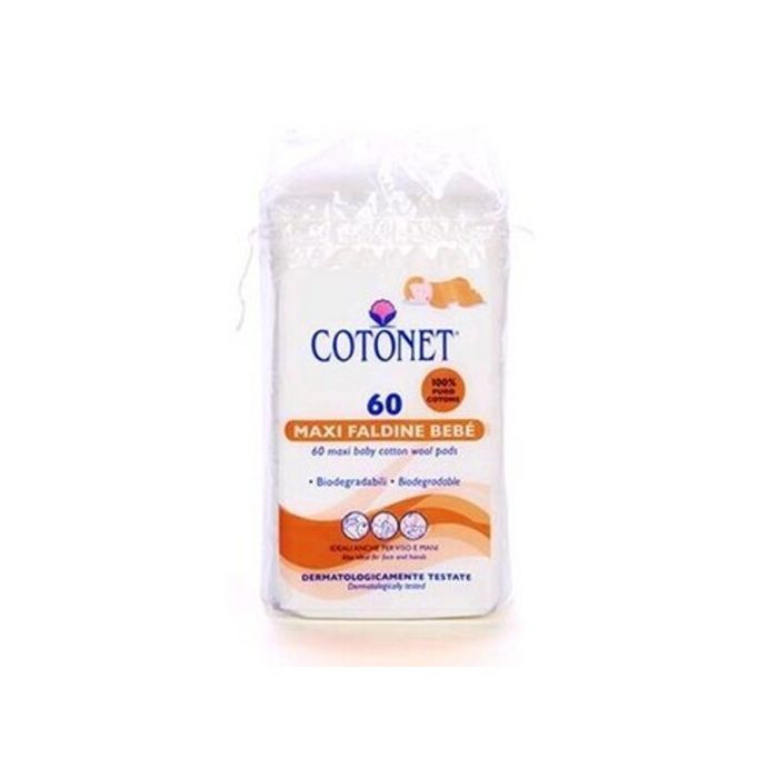 Cotonet Coton Maxi Carres Bebe 60pcs