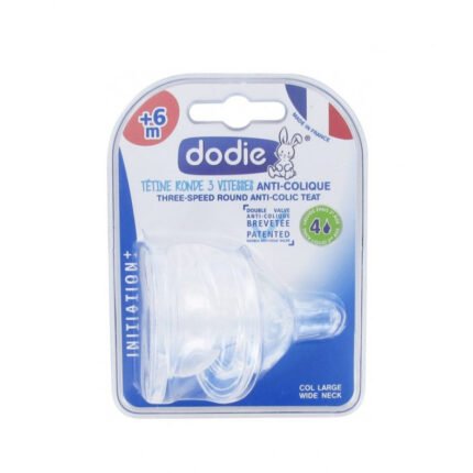 Dodie 2 Tetines Ini+ Anti-colic D4 +6m liquide epaise 2Age