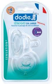 Dodie 2 Tetines Sens+ +6m anti-colic Tétine Plat D3