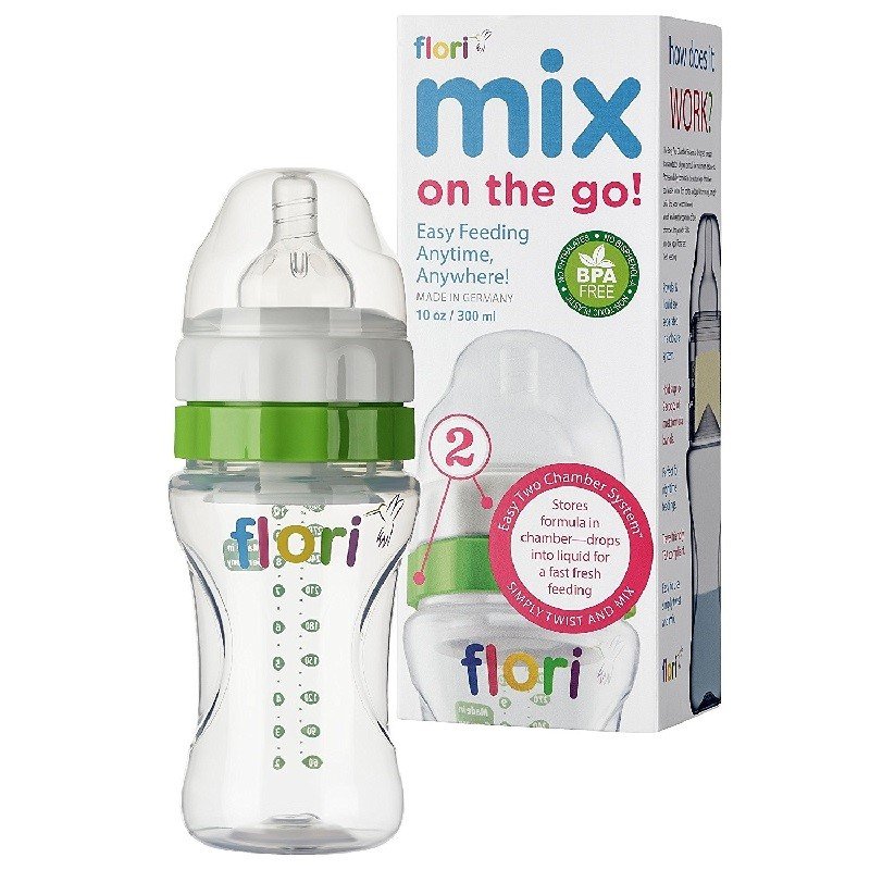 Flori Mix Biberon 300ml vert